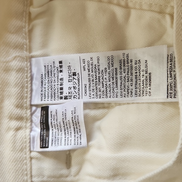 LEVIS 501 '93 SHORTS CUT OFF 7" INSEAM   NEW WITH TAGS OFF WHITE - Picture 14 of 16